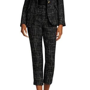 NWT L’agence Logan Tweed Trousers Size 2 Black Gold